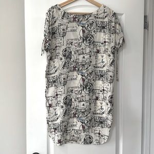 Printed 100% silk dress